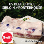 Beef Sirloin America US CHOICE (Striploin / New York Strip / Has Luar) frozen whole cuts +/- 6 kg/pc (price/kg) brand USDA IBP (in stock)